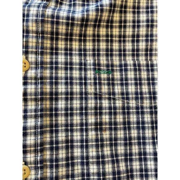 TOMMY HILFIGER Navy Plaid S/S Button Down Top Shirt Men's L - Picture 8 of 10